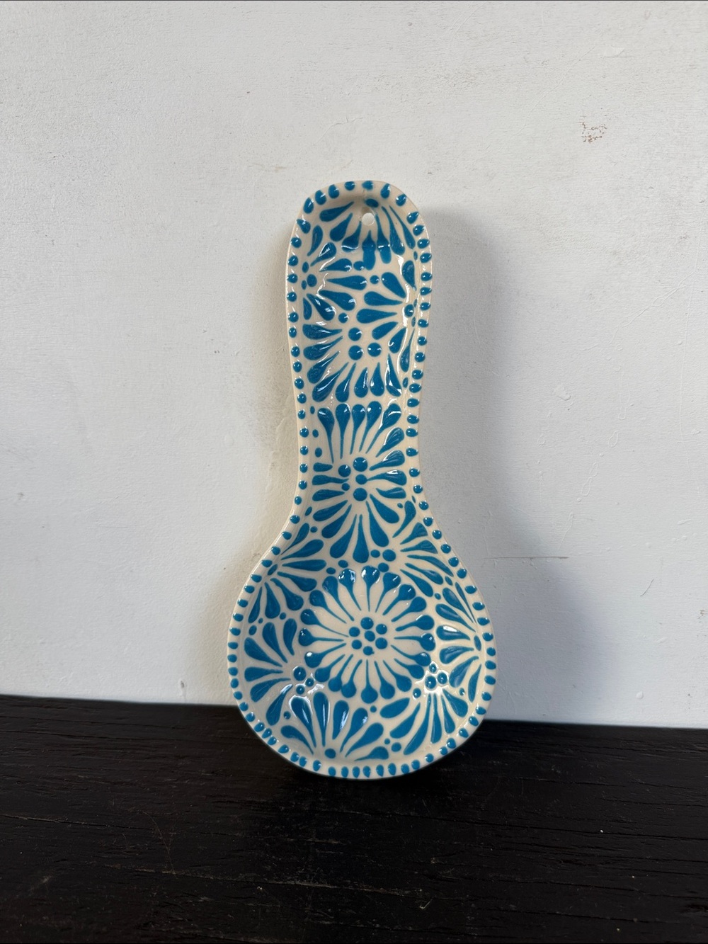 Decorative Blue and White Talavera Spoon Rest - Home Art